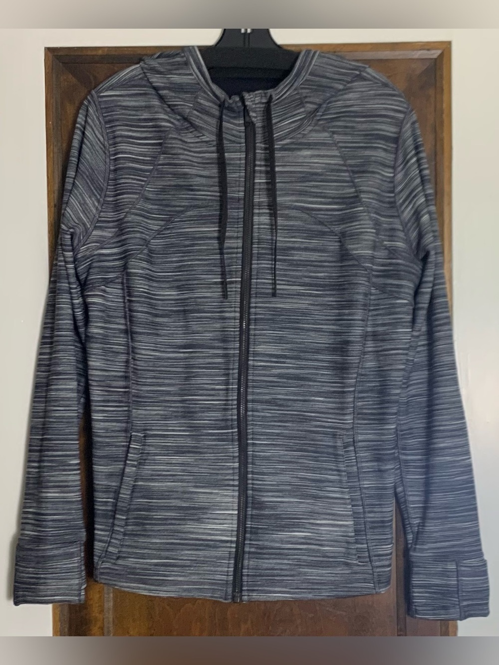Lululemon Hooded Define Nulu Jacket Heathered Blue Size 20 Excellent Condition